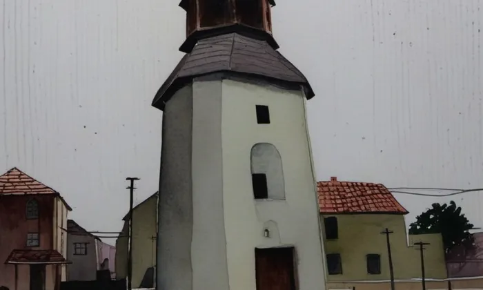 Zvonice (Olšovec) – akvarel