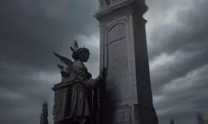 Příběh: Obelisk se sochami