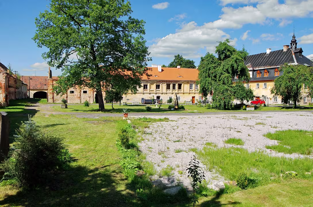 Dnešní pohled – Dvorec čp. 1