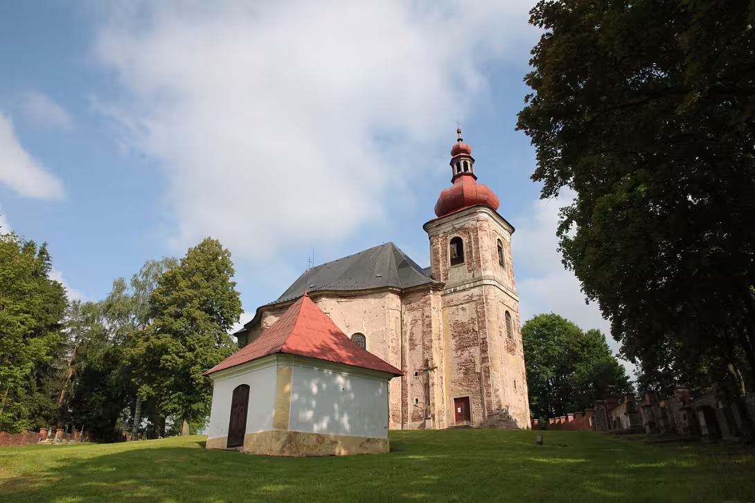 Dnešní pohled – Kostel Všech svatých (Heřmánkovice)