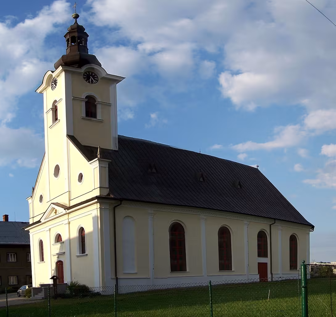 Dnešní pohled – Evangelický kostel (Bludovice)