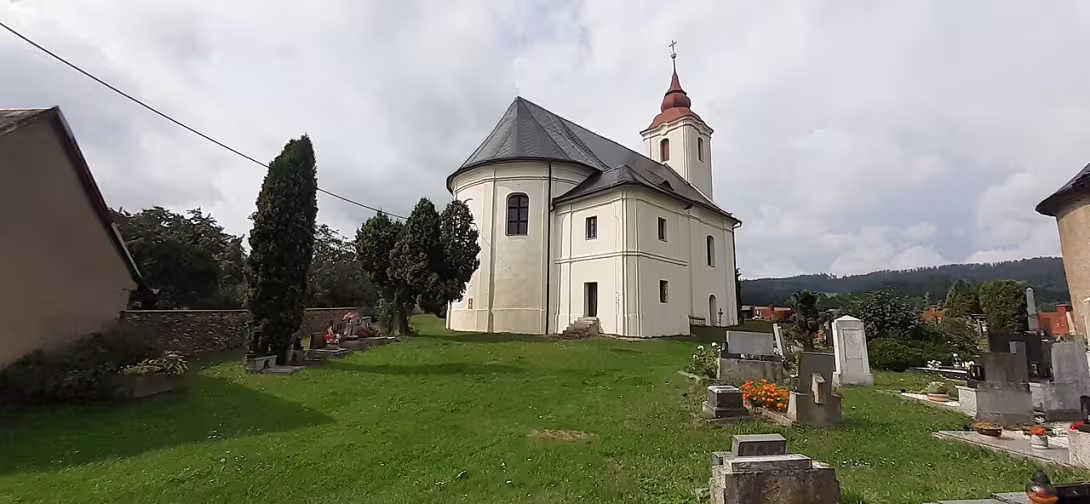 Dnešní pohled – Kostel Archanděla Michaela (Hošťálkovy)