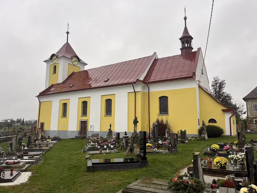 Dnešní pohled – Kostel Nanebevzetí Panny Marie (Velká Jesenice)