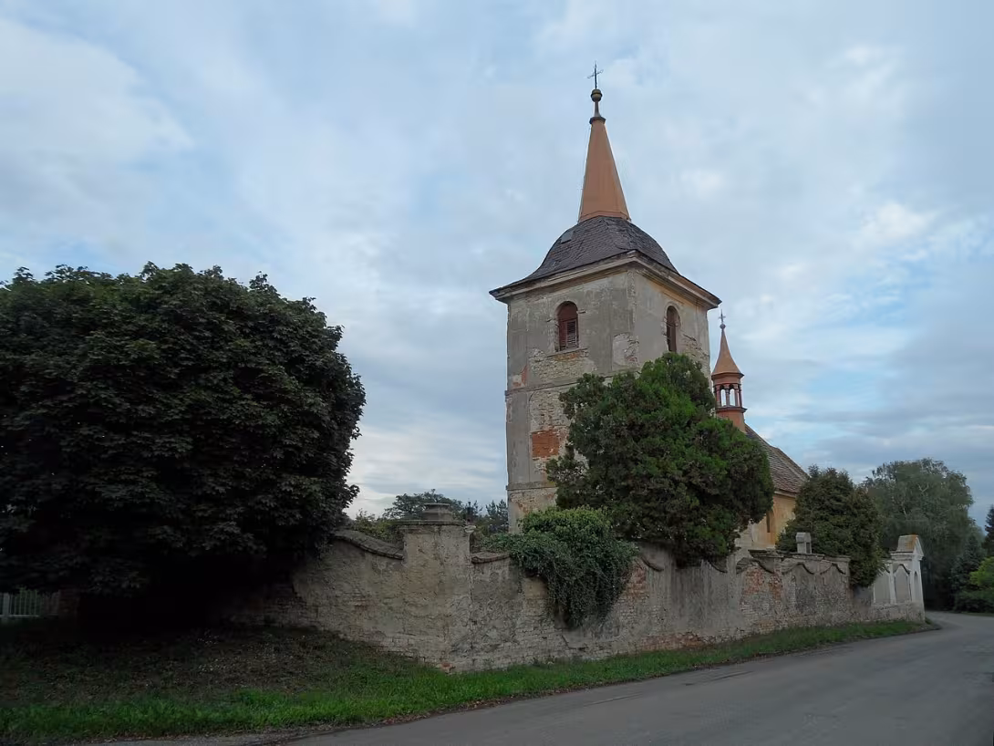 Dnešní pohled – Kostel Nanebevzetí Panny Marie (Bošín)