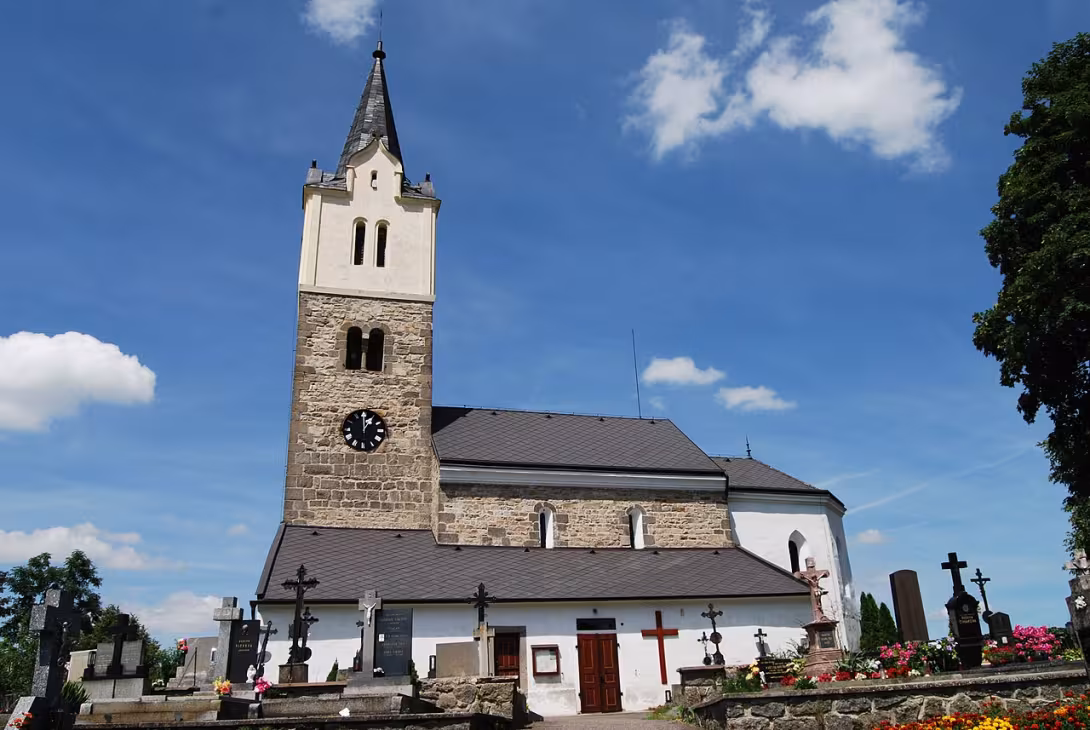Dnešní pohled – Kostel Nanebevzetí Panny Marie (Obděnice)
