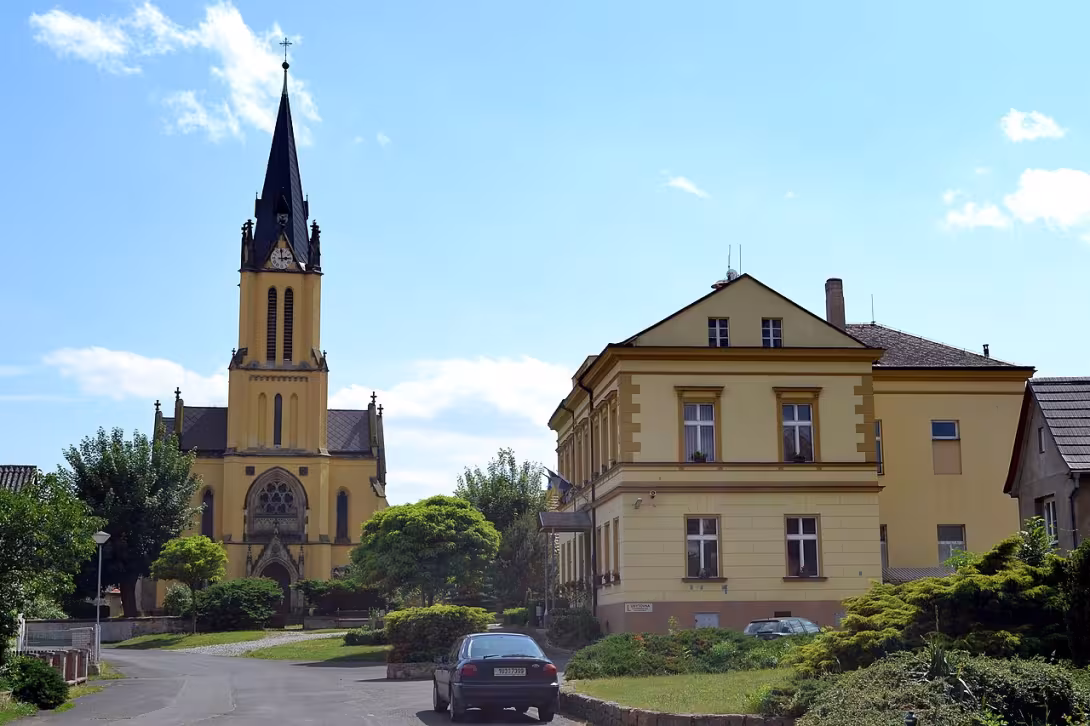 Dnešní pohled – Kostel Narození Panny Marie (Libochovany)
