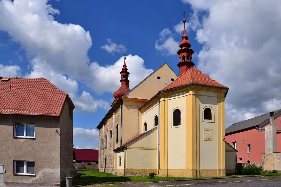 Dnešní pohled – Kostel Narození Panny Marie (Radonice)