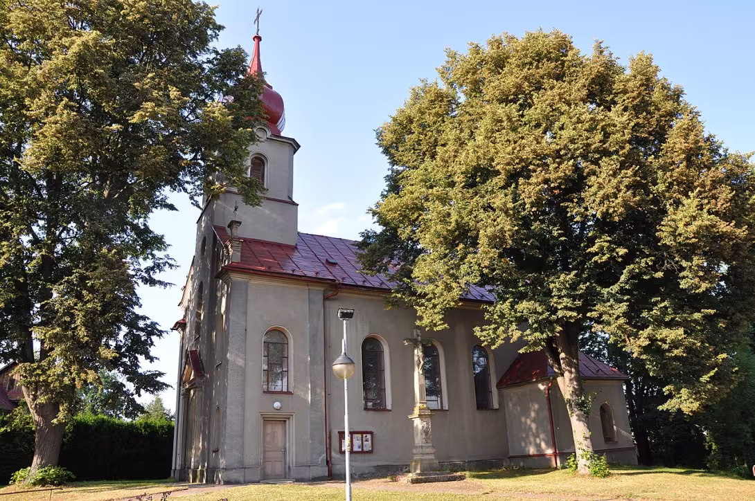 Dnešní pohled – Kostel Narození Panny Marie (Pržno)