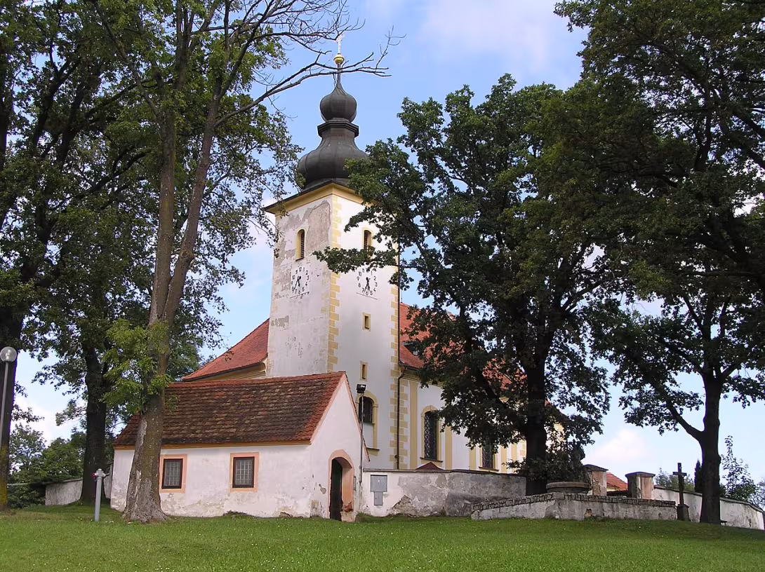 Dzisiejszy widok – Kostel Narození Panny Marie (Chroboly)