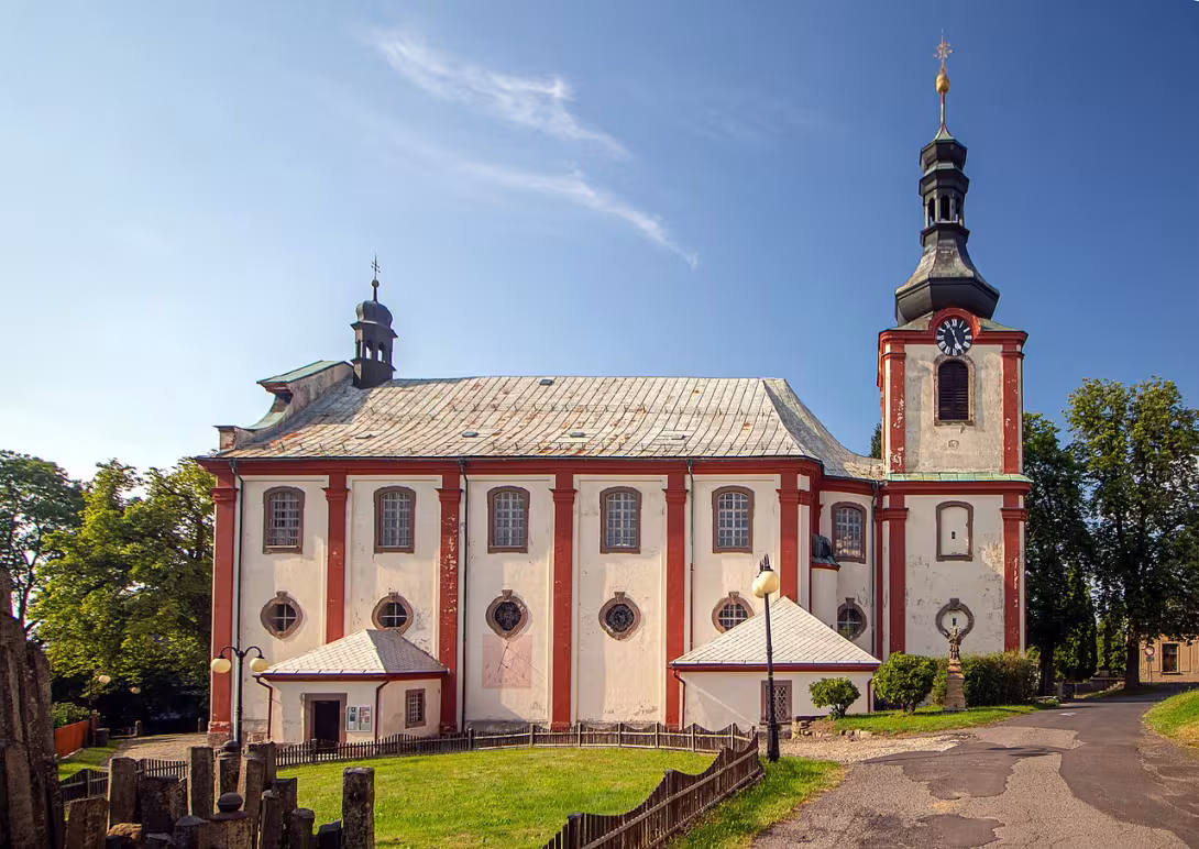 Dnešný pohľad – Kostel Narození svatého Jana Křtitele v Kamenickém Šenově