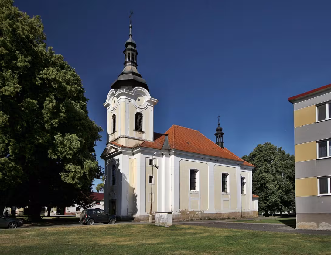 Dnešní pohled – Kostel Všech svatých (Hředle)