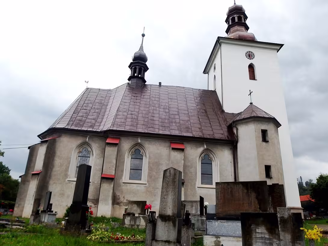 Dzisiejszy widok – Kostel Všech svatých (Vlčovice)
