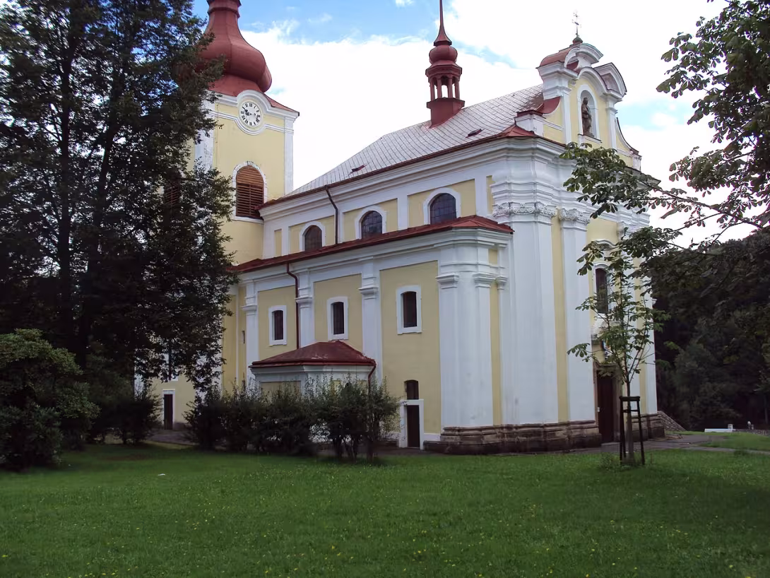 Dnešní pohled – Kostel svaté Kateřiny Alexandrijské (Sloup v Čechách)