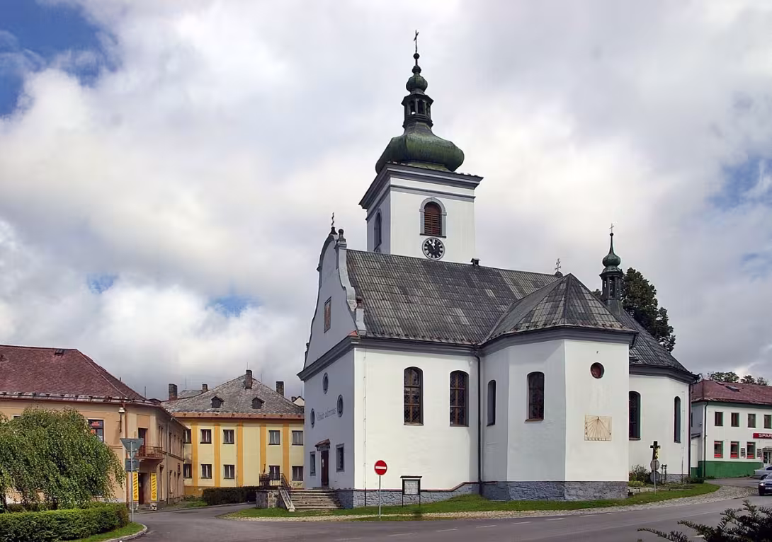 Dnešní pohled – Kostel svaté Kateřiny Alexandrijské (Volary)