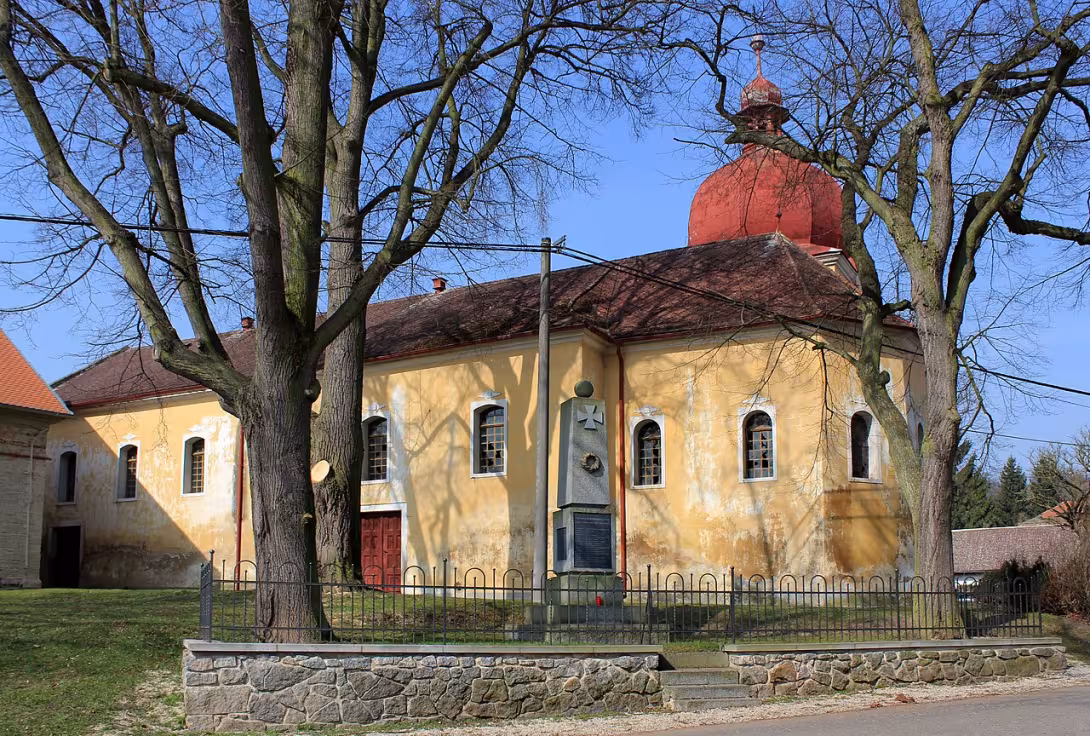 Dnešní pohled – Kostel svatého Jana Křtitele (Děkov)