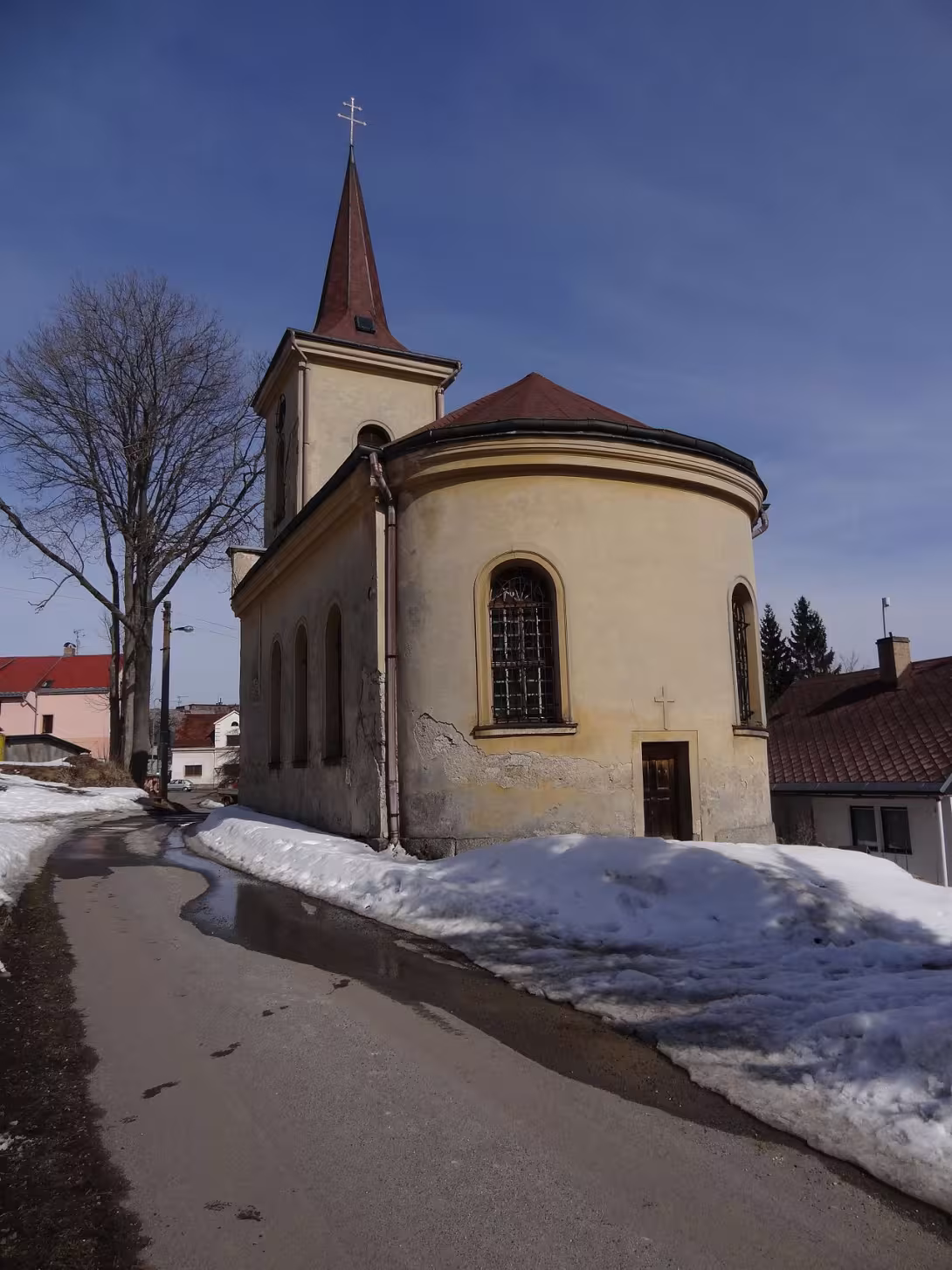 Dnešní pohled – Kostel svatého Jana Nepomuckého (Vrkoslavice)