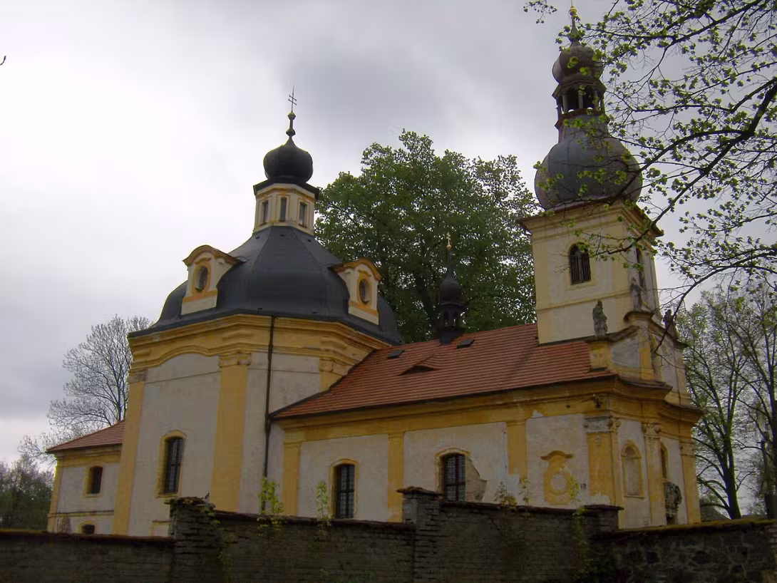 Dnešní pohled – Kostel svatého Jana Nepomuckého (Nové Mitrovice)