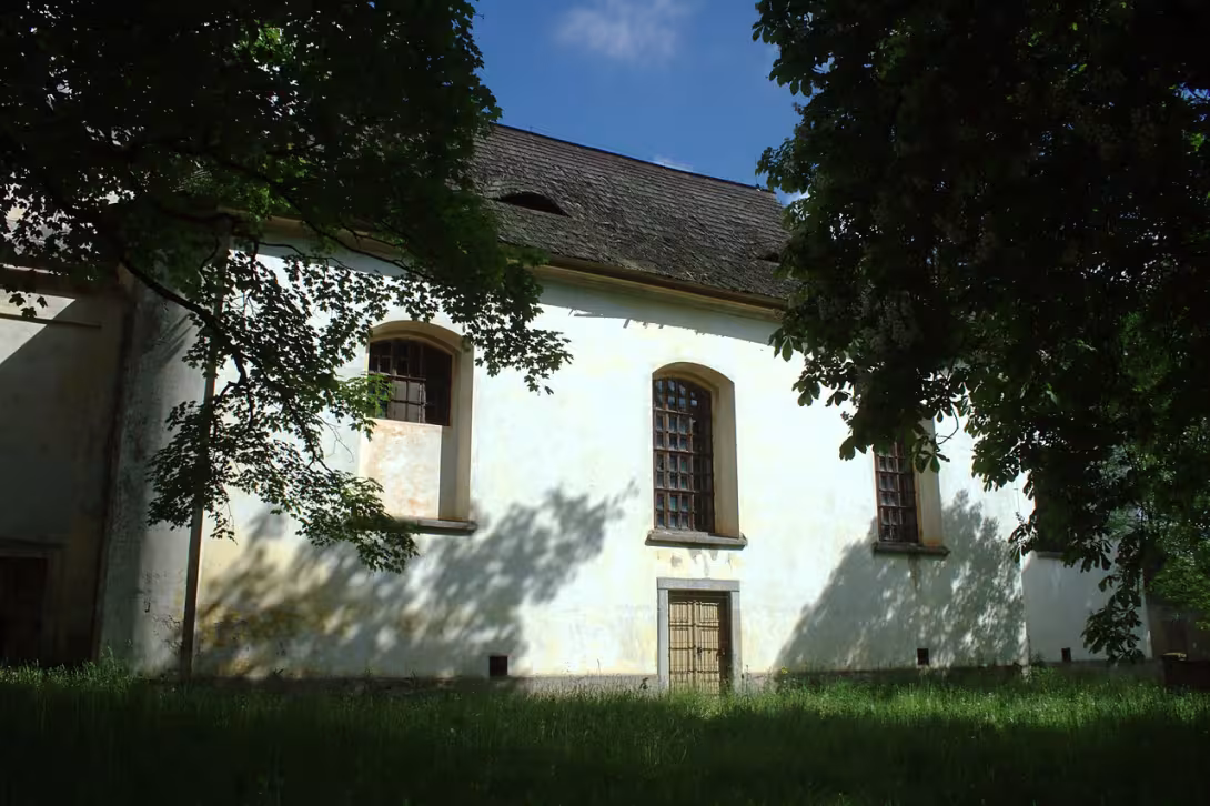 Today's view – Kostel svatého Jana a Pavla (Rájov)