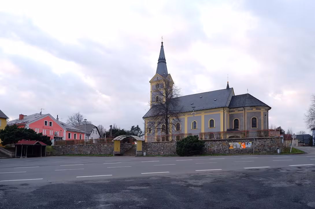 Dnešní pohled – Kostel svatého Jiljí (Dvorce)