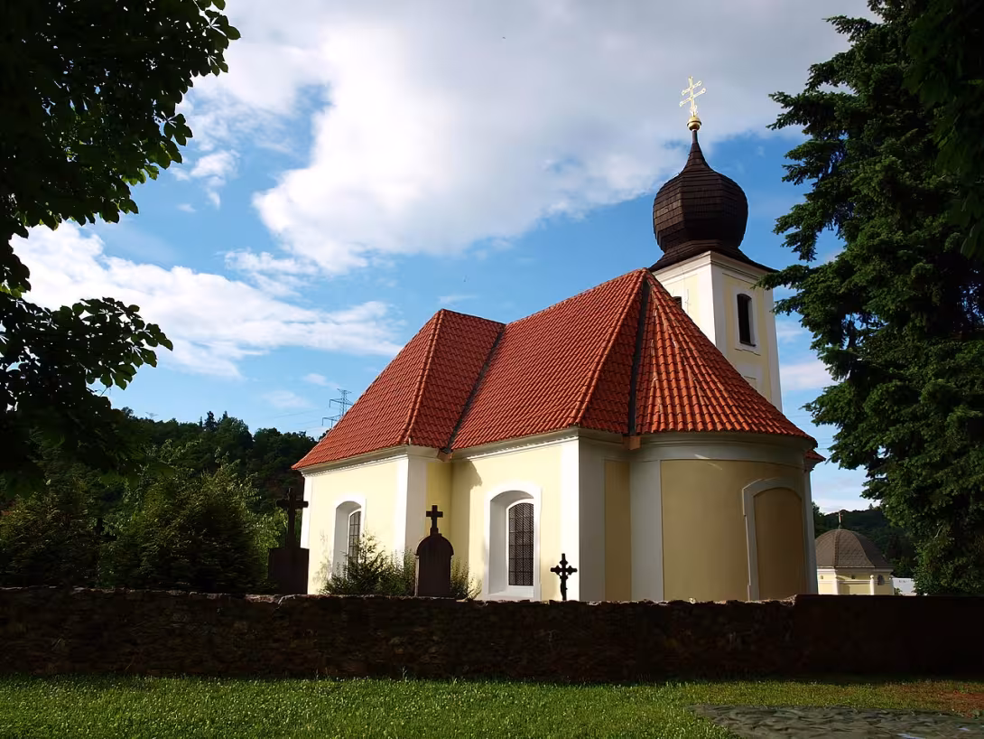 Dnešní pohled – Kostel svatého Jiří (Vrané nad Vltavou)
