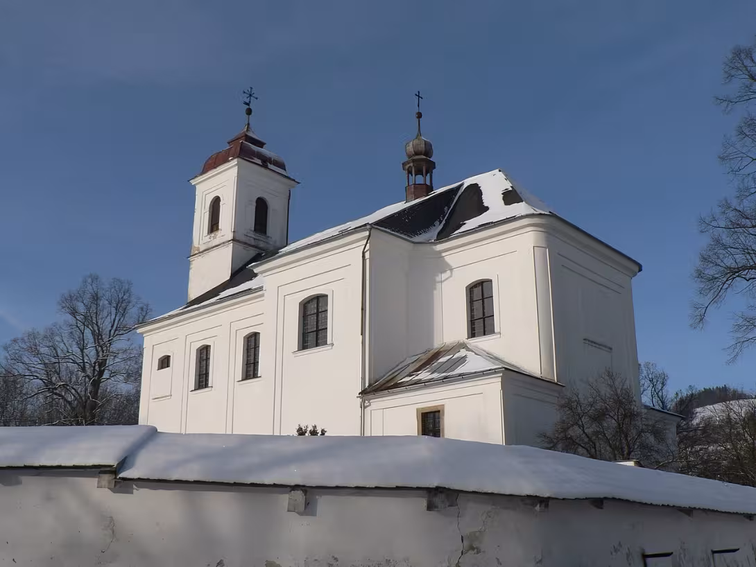 Dnešní pohled – Kostel svatého Linharta (Vysoké Žibřidovice)