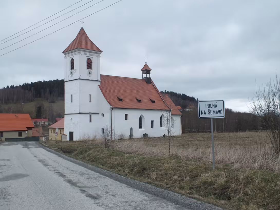 Dnešní pohled – Kostel svatého Martina (Polná na Šumavě)