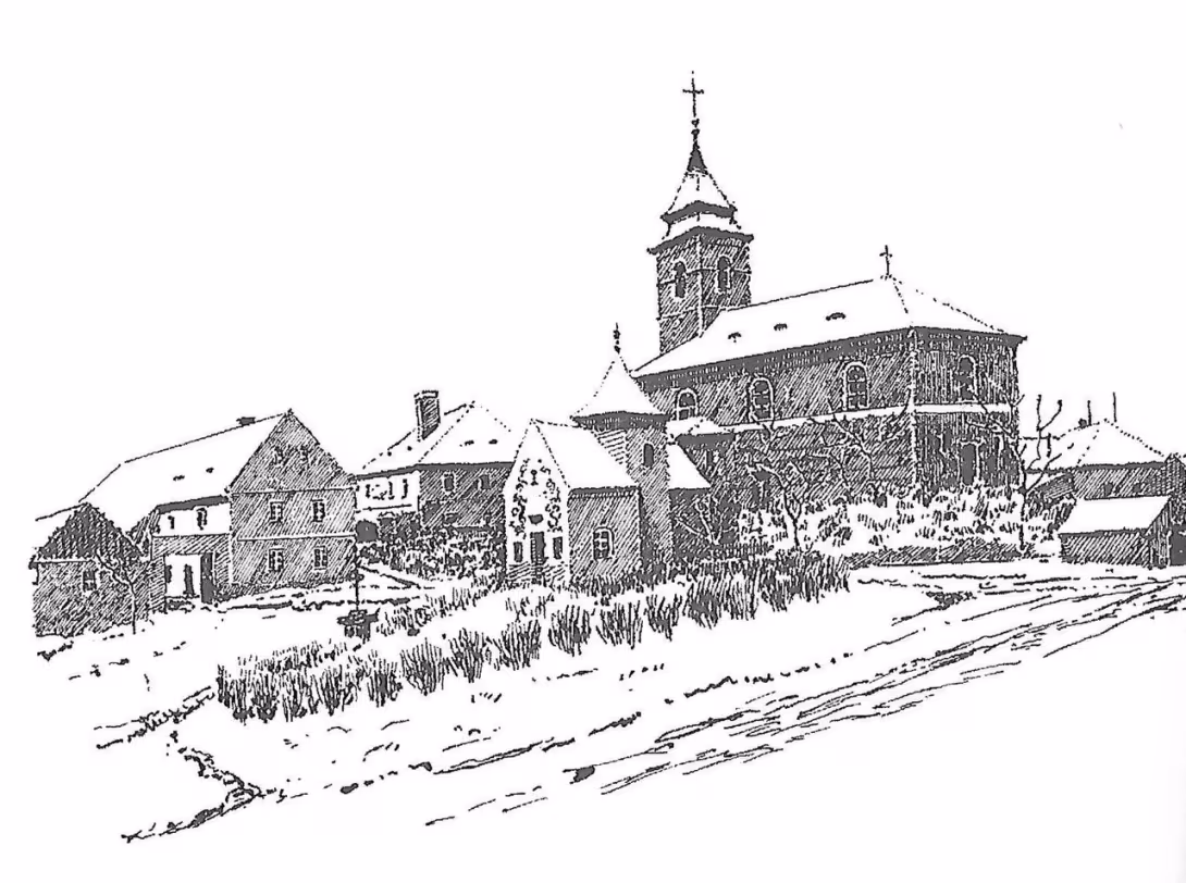 Dnešní pohled – Kostel svatého Michaela (Chožov)