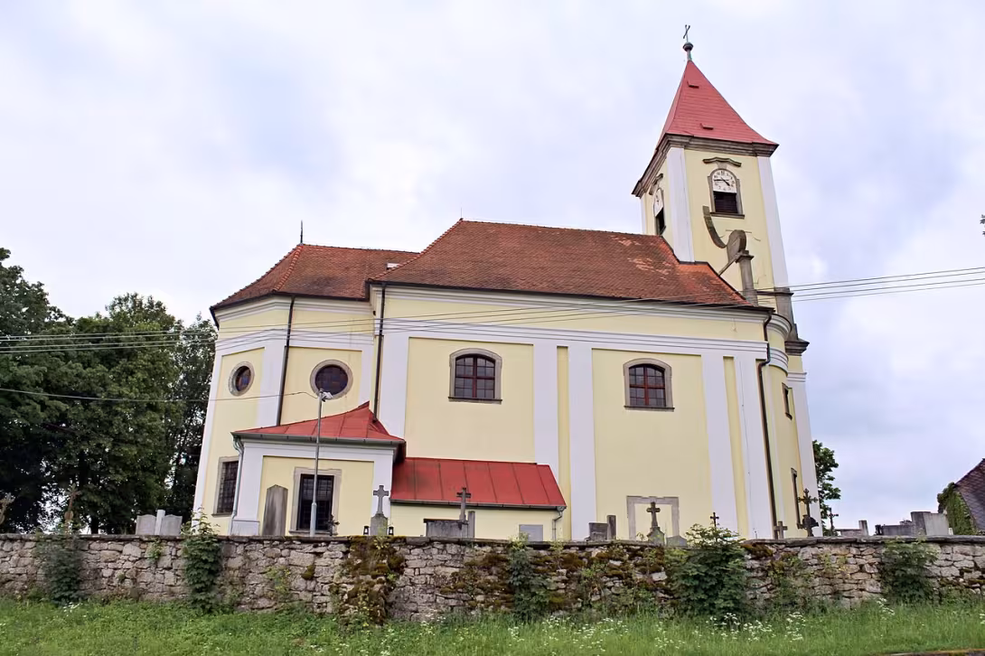 Dnešní pohled – Kostel svatého Oldřicha a Linharta