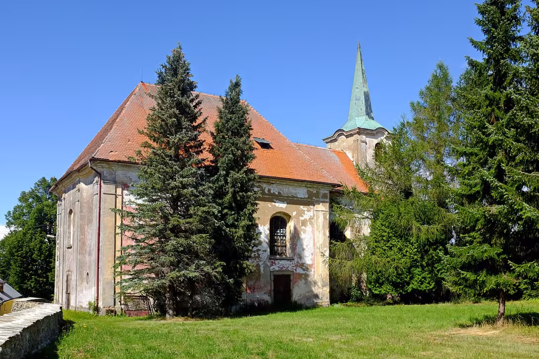 Dnešní pohled – Kostel svatého Vavřince (Ovesné Kladruby)
