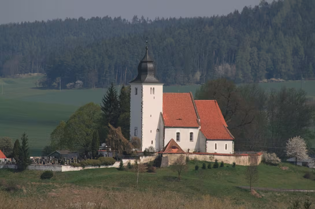 Dnešní pohled – Kostel svatého Vavřince (Tedražice)