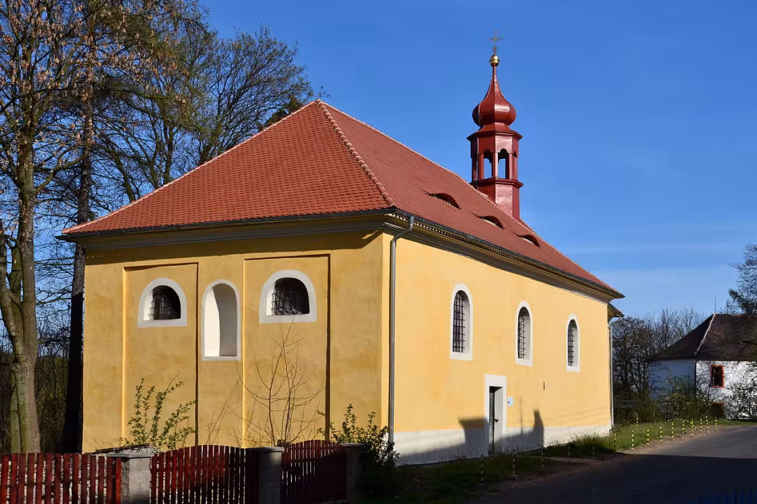 Dnešní pohled – Kostel svatého Vavřince (Hořetice)