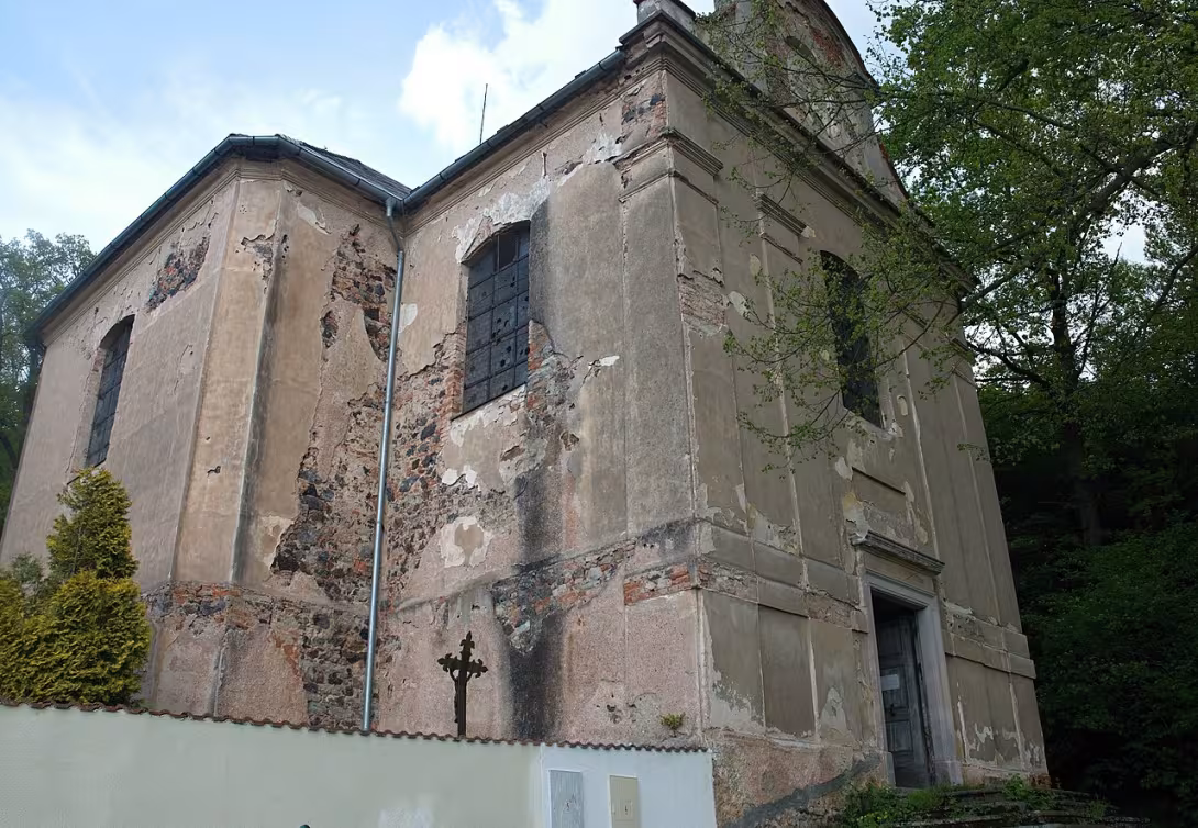 Dnešní pohled – Kostel svatých Petra a Pavla (Líšná)