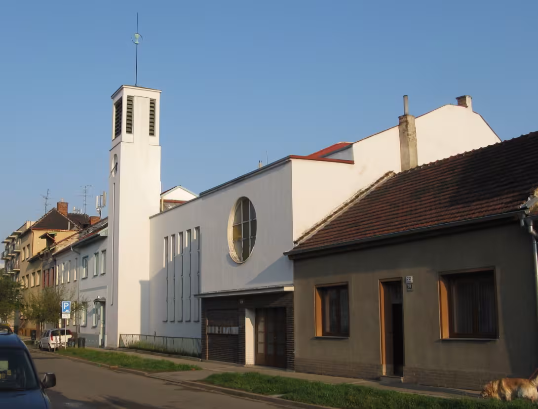 Dnešní pohled – evangelický kostel v Brně-Židenicích