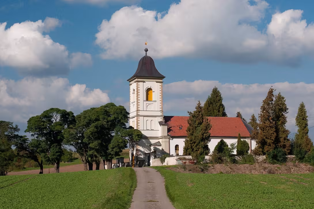 Dnešný pohľad – evangelický kostel v Klášteře nad Dědinou