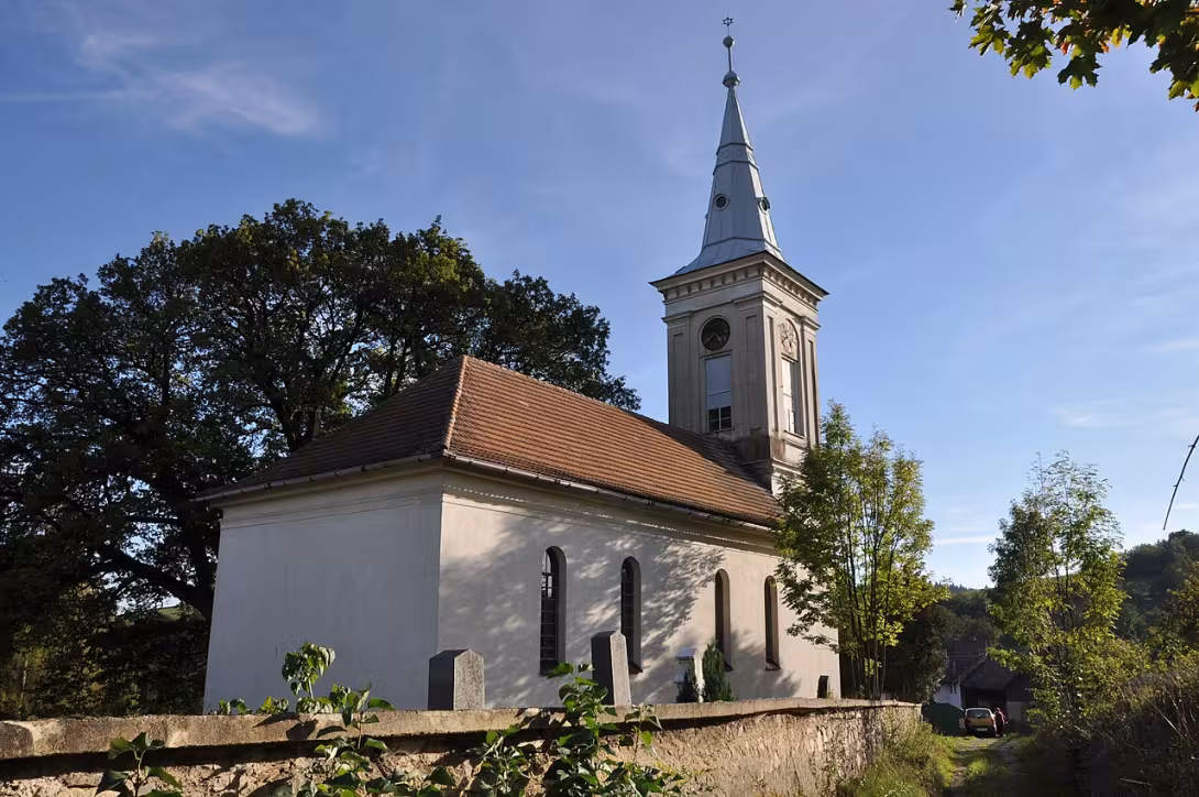 Dnešní pohled – evangelický kostel v Prosetíně