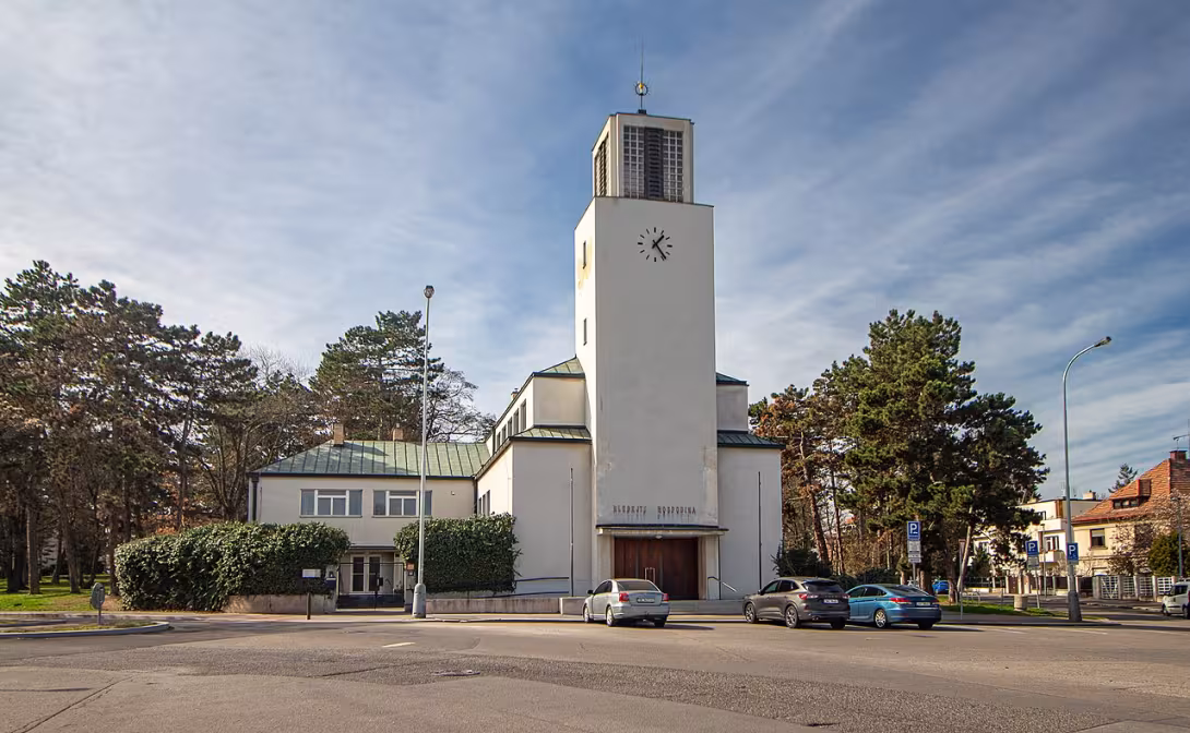 Heutige Ansicht – evangelický kostel ve Střešovicích