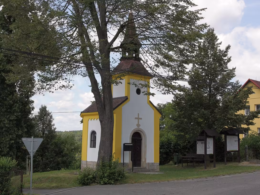 Dnešní pohled – kaple Anděla Strážce (Čtveřín)