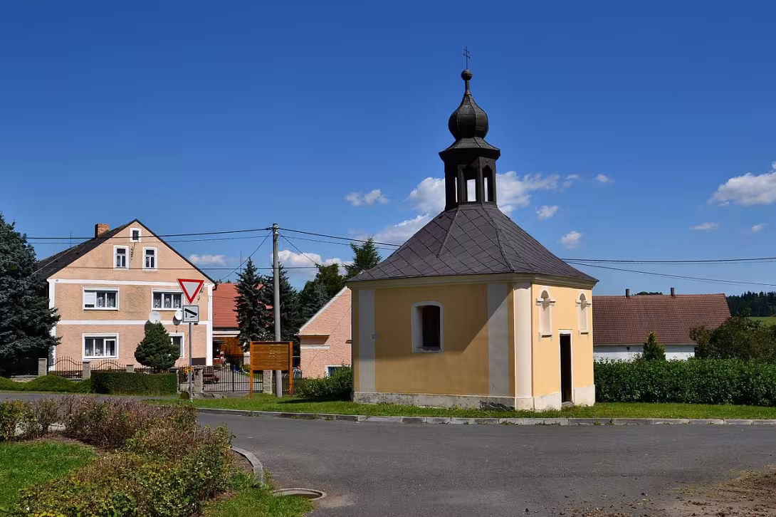 Dnešní pohled – kaple Panny Marie (Vahaneč)