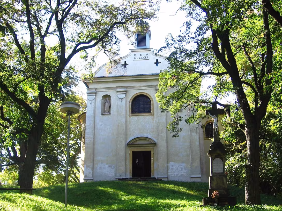 Dnešní pohled – kaple svaté Barbory (Klobouky u Brna)