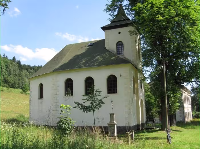 Dzisiejszy widok – kaple svatého Jana Křtitele (Hodkovice)