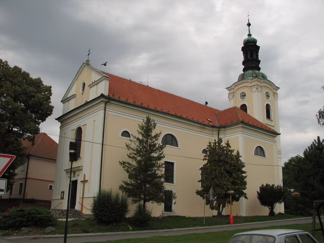 Dnešní pohled – kostel Nanebevzetí Panny Marie (Ždánice)