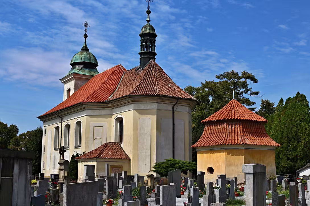Dnešní pohled – kostel Nanebevzetí Panny Marie (Benátky nad Jizerou II)