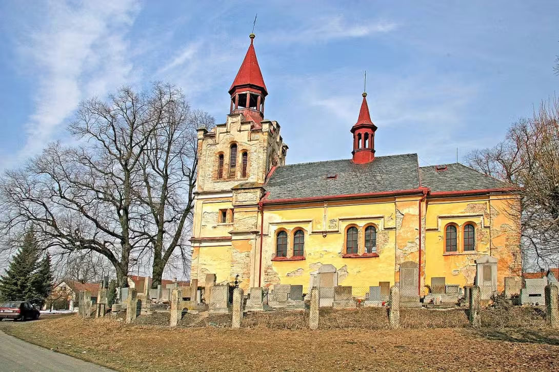 Dnešní pohled – kostel Narození Panny Marie (Choťovice)