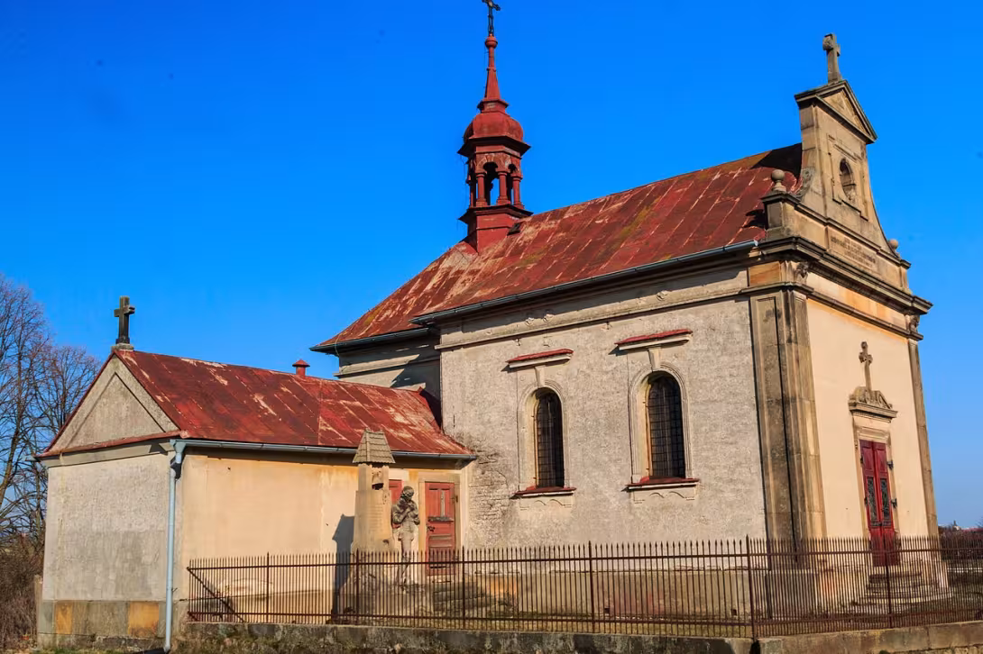Dnešní pohled – kostel Nejsvětějšího Srdce Páně (Březina)
