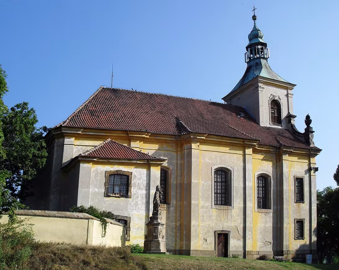 Dzisiejszy widok – kostel Povýšení svatého Kříže (Vtelno)