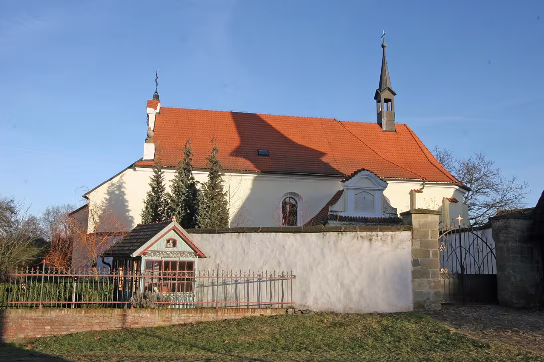 Dnešní pohled – kostel Povýšení svatého Kříže (Třebosice)