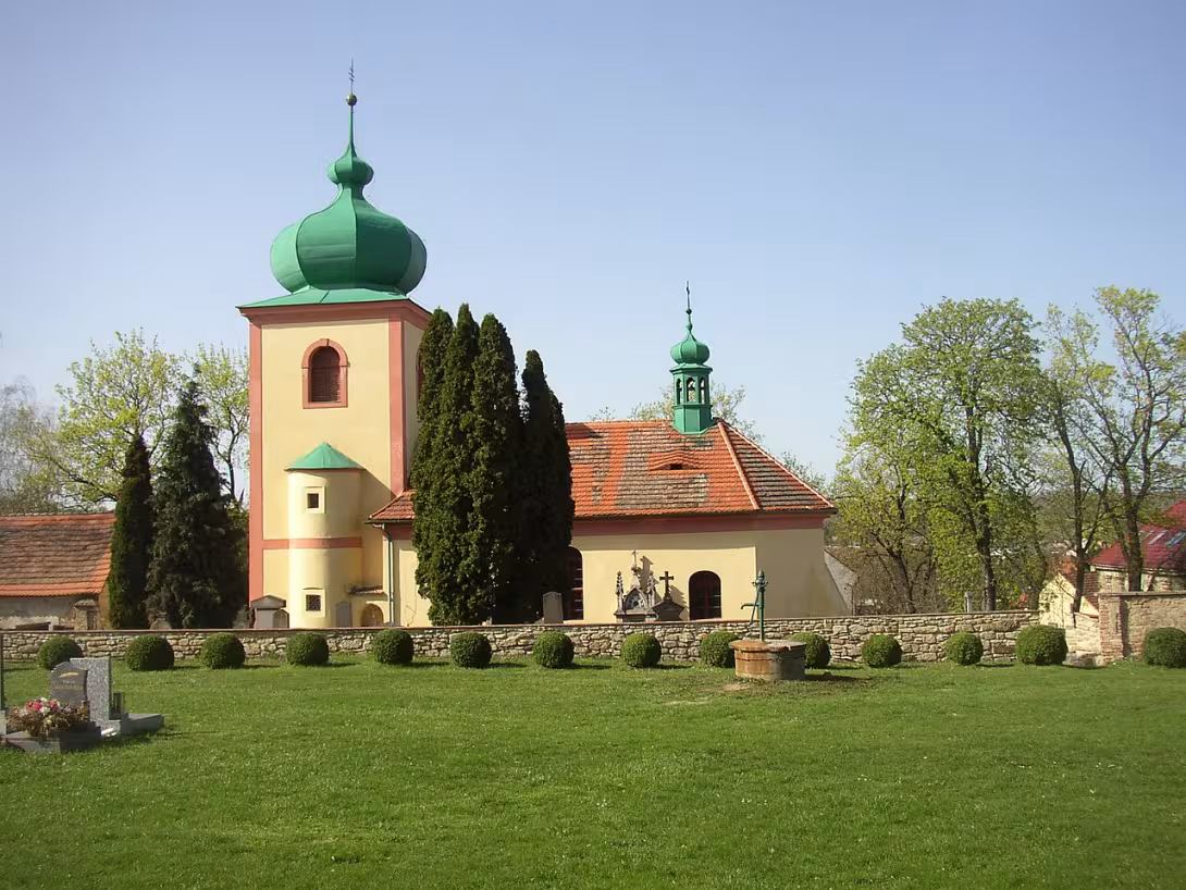 Dnešní pohled – kostel Všech svatých (Knovíz)