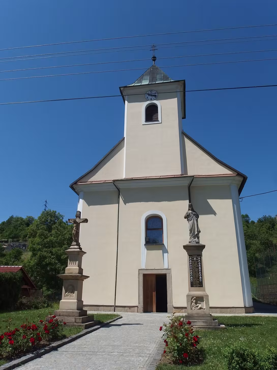 Dnešní pohled – kostel sv. Jana Nepomuckého (Všemina)