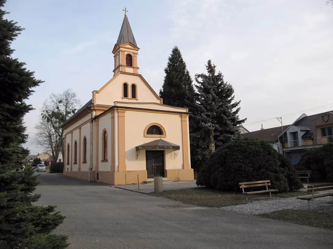 Dnešní pohled – kostel svaté Anny (Kvítkovice)