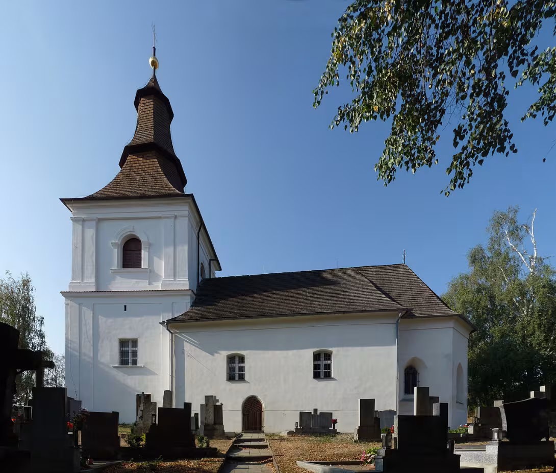 Dnešní pohled – kostel svaté Barbory (Příseka)